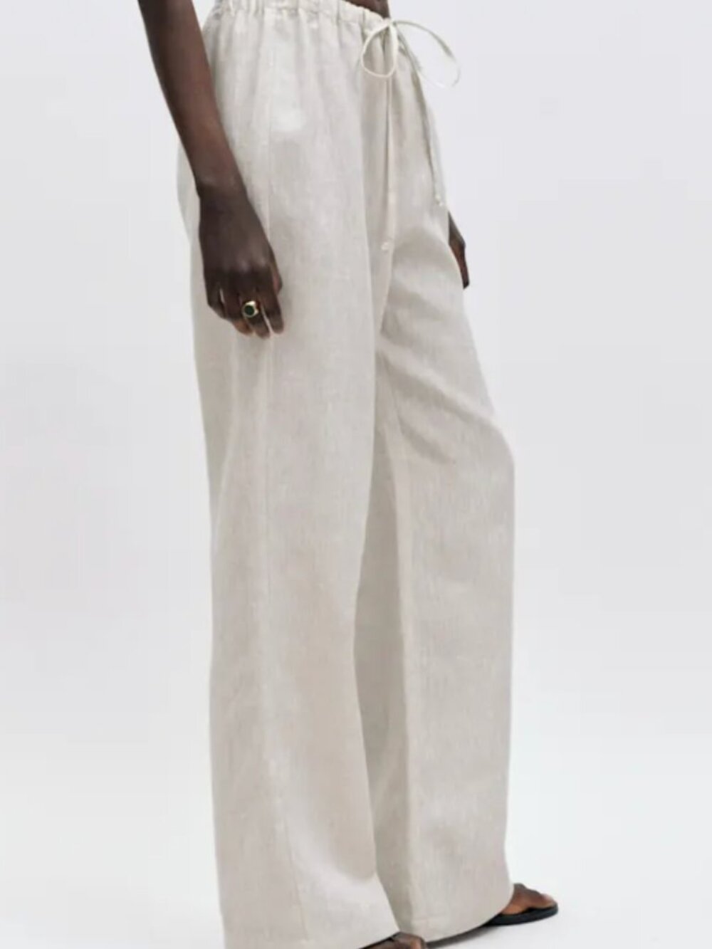 Reformation Olina Linen Pant Natural - Size M, NWT - Picture 3 of 3